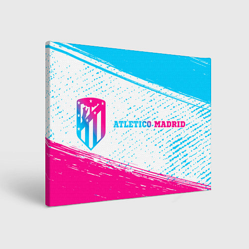 Картина прямоугольная Atletico Madrid neon gradient style по-горизонтали / 3D-принт – фото 1