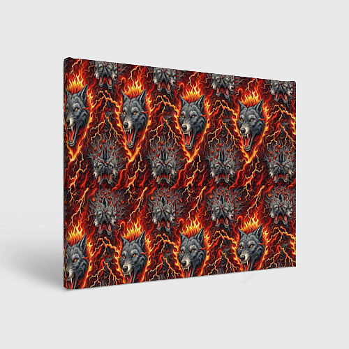 Картина прямоугольная Волки эпичный паттерн / 3D-принт – фото 1