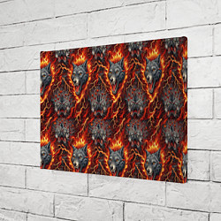 Холст прямоугольный Волки эпичный паттерн, цвет: 3D-принт — фото 2