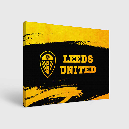 Картина прямоугольная Leeds United - gold gradient по-горизонтали / 3D-принт – фото 1