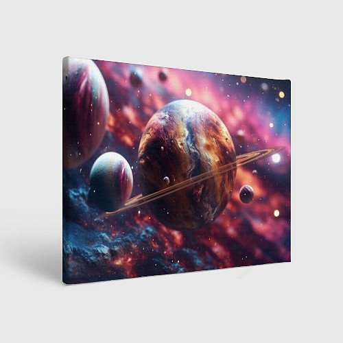 Картина прямоугольная Объемный космос и планеты / 3D-принт – фото 1