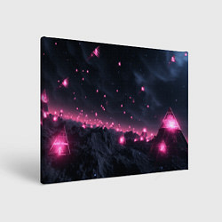 Картина прямоугольная Яркие пирамидки в космосе