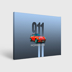Холст прямоугольный Винтажный автомобиль Porsche 911 Carrera, цвет: 3D-принт