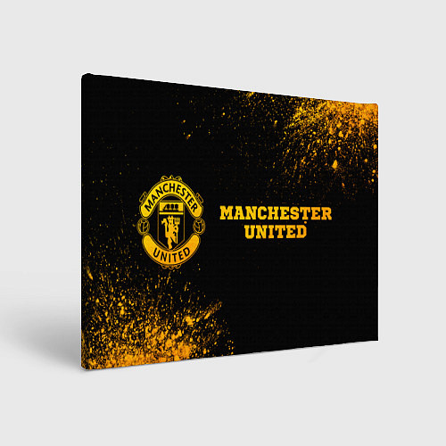 Картина прямоугольная Manchester United - gold gradient по-горизонтали / 3D-принт – фото 1