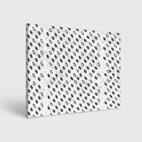 Картина прямоугольная Чёрные шестиугольники на белом фоне / 3D-принт – фото 1