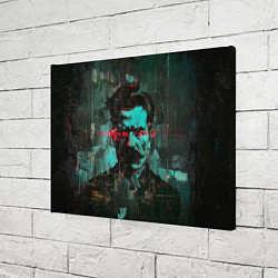 Холст прямоугольный Жуткий портрет человека с красными глазами, цвет: 3D-принт — фото 2