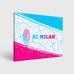 Холст прямоугольный AC Milan neon gradient style по-горизонтали, цвет: 3D-принт