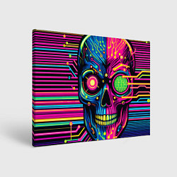 Холст прямоугольный Pop art skull - ai art, цвет: 3D-принт