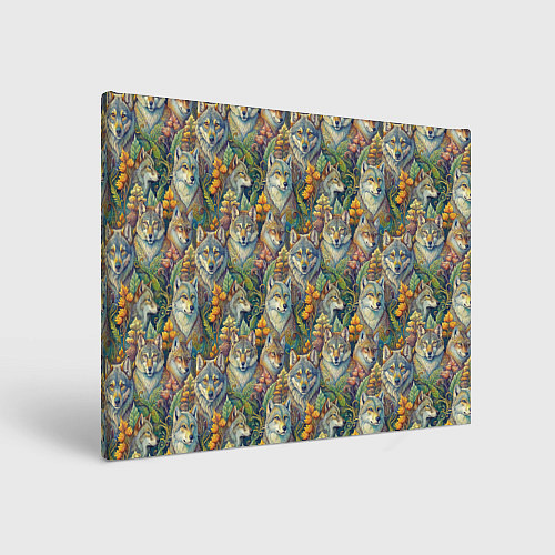 Картина прямоугольная Волки паттерн / 3D-принт – фото 1