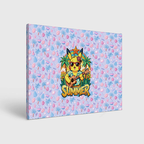 Картина прямоугольная Жаркое лето с Пикачу / 3D-принт – фото 1
