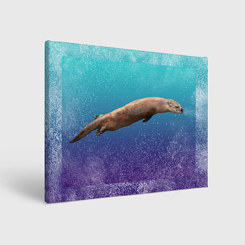 Картина прямоугольная Выдра под водой летит / 3D-принт – фото 1