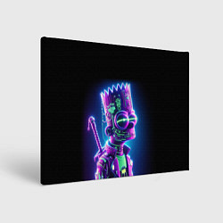 Холст прямоугольный Bart Simpson cyber ninja - neon glow, цвет: 3D-принт