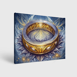 Картина прямоугольная Elden Ring лого и волшебное золотое кольцо