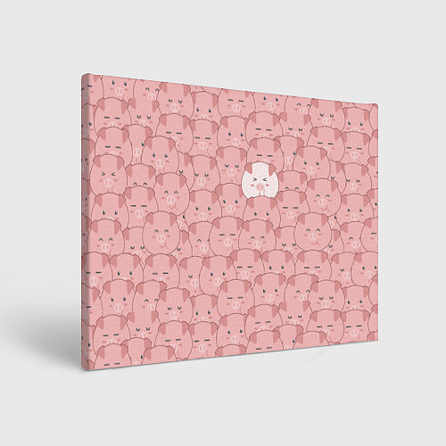 Картина прямоугольная Свинки паттерн / 3D-принт – фото 1