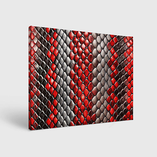 Картина прямоугольная Змеиная объемная текстурная красная шкура / 3D-принт – фото 1