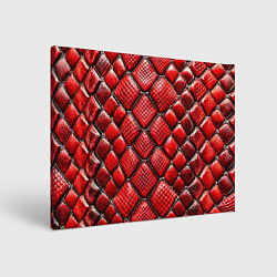 Картина прямоугольная Змеиная объемная текстурная красная кожа