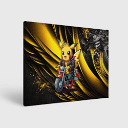 Картина прямоугольная Пикачу на красном мотоцикле