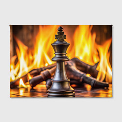 Холст прямоугольный Шахматы - король на фоне огня, цвет: 3D-принт — фото 2