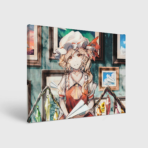 Картина прямоугольная Touhou Project Flandre милая с бумажным самолётико / 3D-принт – фото 1