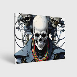 Холст прямоугольный Cool cyber skull - ai art fantasy, цвет: 3D-принт