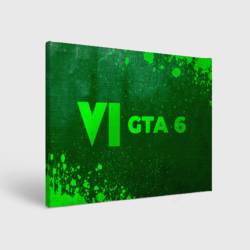 Картина прямоугольная GTA 6 - green gradient по-горизонтали / 3D-принт – фото 1