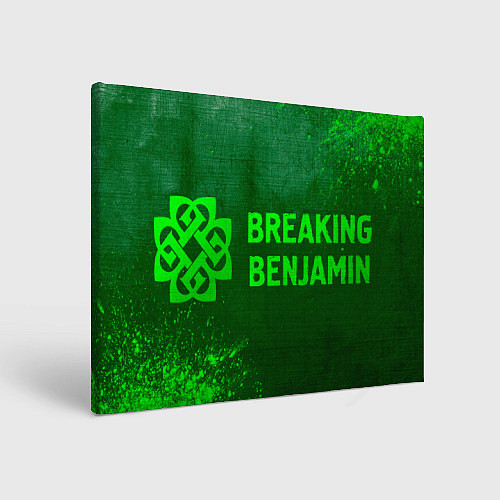 Картина прямоугольная Breaking Benjamin - green gradient по-горизонтали / 3D-принт – фото 1