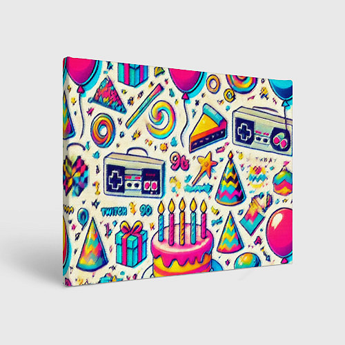 Картина прямоугольная Праздник 90х игры сладости и ностальгия / 3D-принт – фото 1