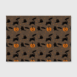 Холст прямоугольный Хэллоуин и кот, цвет: 3D-принт — фото 2