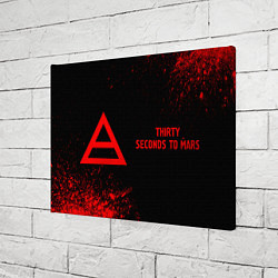 Холст прямоугольный Thirty Seconds to Mars - red gradient по-горизонта, цвет: 3D-принт — фото 2