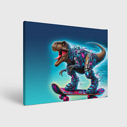 Картина прямоугольная Tyrannosaur on a skateboard - ai art graffiti