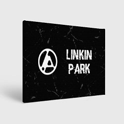 Картина прямоугольная Linkin Park 2024 glitch на темном фоне по-горизонт