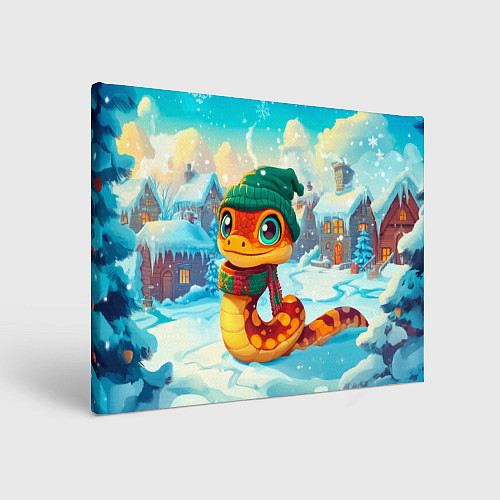 Картина прямоугольная Змейка в сказочном городе / 3D-принт – фото 1