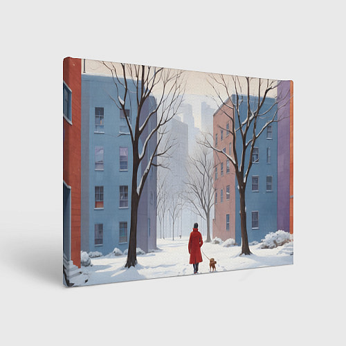 Картина прямоугольная Прогулка зима / 3D-принт – фото 1
