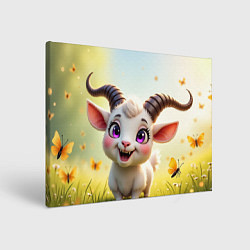 Картина прямоугольная Козлёнок на лугу