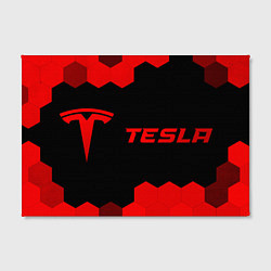 Холст прямоугольный Tesla - red gradient по-горизонтали, цвет: 3D-принт — фото 2
