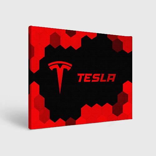 Картина прямоугольная Tesla - red gradient по-горизонтали / 3D-принт – фото 1