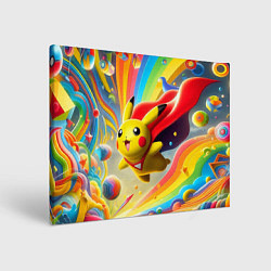 Холст прямоугольный Super Pikachu - ai art fantasy, цвет: 3D-принт