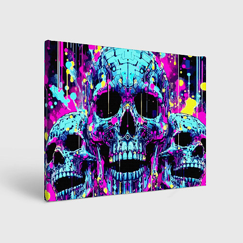 Картина прямоугольная Cool skull sketch - blots / 3D-принт – фото 1