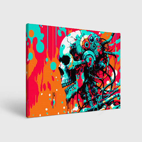 Картина прямоугольная Cyber skull sketch - ai art fantasy / 3D-принт – фото 1