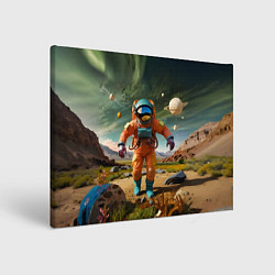 Картина прямоугольная Космонавт в оранжевом костюме
