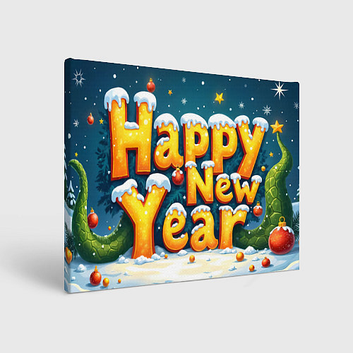 Картина прямоугольная Happy New Year 2025 / 3D-принт – фото 1