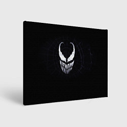 Холст прямоугольный Venom face - logo, цвет: 3D-принт