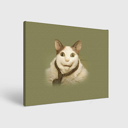 Холст прямоугольный Бу испугался мем-кот, цвет: 3D-принт