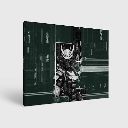 Картина прямоугольная Футуристичный боевой андроид / 3D-принт – фото 1