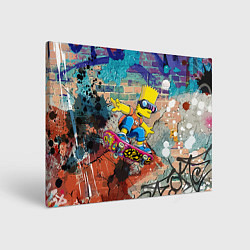 Картина прямоугольная Bart Simpson on a skateboard - graffiti