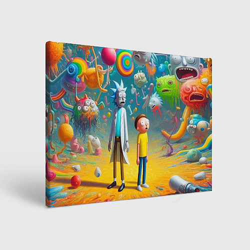 Картина прямоугольная Рик и Морти - сюрреалистическая фантазия / 3D-принт – фото 1