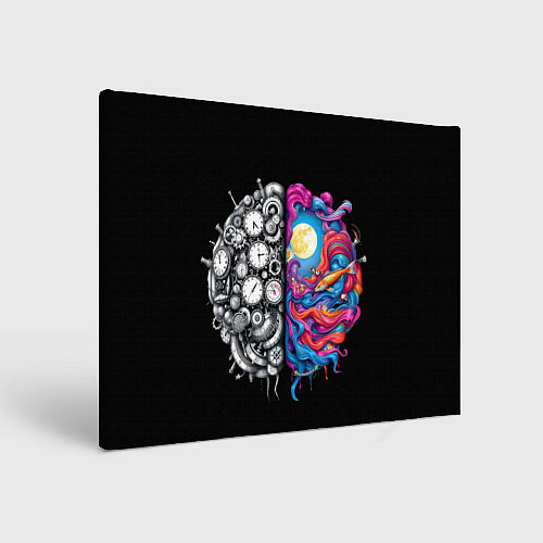 Картина прямоугольная Правое и левое полушарие / 3D-принт – фото 1