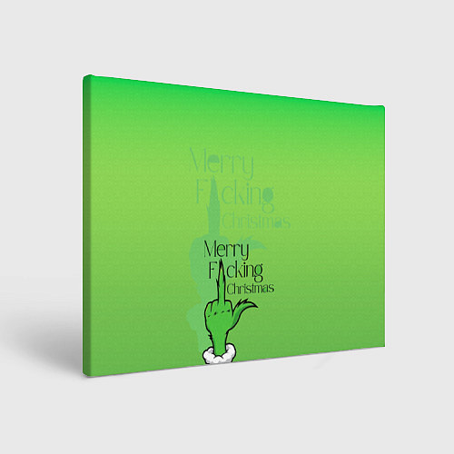Картина прямоугольная Гринч merry fucking christmas / 3D-принт – фото 1