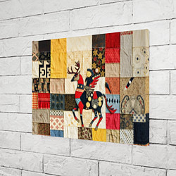 Холст прямоугольный Пэчворк с оленем, цвет: 3D-принт — фото 2
