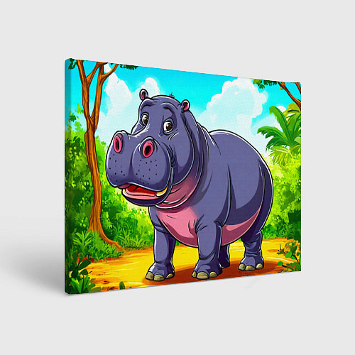 Картина прямоугольная Бегемотик / 3D-принт – фото 1